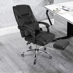 Fauteuil de Bureau Manager Grand Confort avec Repose-pieds Noir