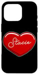 Coque pour iPhone 16 Pro Stacie Cœur dessiné à la main – Prénom Cœurs I Love Stacie