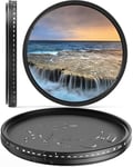 Heysliy ND Filter 58mm, Variable ND2-400 Neutral Density Filters, ND2 ND4 ND8 to ND400 Camera Lens Filter, Photography Grey Filters for Canon Sony Nikon Fuji Panasonic DSLR