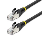 StarTech.com 7.5m CAT6a Ethernet Cable - Low Smoke Zero Halogen (LSZH) - 10 Gigabit 500MHz 100W PoE RJ45 S/FTP Black Network Patch Cord Snagless w/Strain Relief (NLBK-750-CAT6A-PATCH)