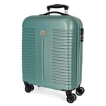 Roll Road India Green Cabin Suitcase 40 x 55 x 20 cm Rigid ABS Combination Lock 37 Litre 2.5 kg 4 Double Wheels Hand Luggage