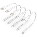 Câble de Recharge iPhone Court de 0,3 m, 5Pack Câble USB A vers Lightning de 30 cm Câble Original de Recharge Rapide pour iPhone compatible avec Apple iPhone 12 11 Pro Max Xs Xr X 8 7 6 Plus SE iPad