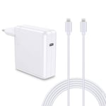 Chargeur compatible pour MacBook Pro USB C 87W avec câble USB C Hobby Tech Blanc