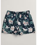 Gant Mens Oleander Print Swim Shorts - Navy - Size Large