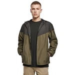 Build Your Brand 2-Tone Tech Windrunner Coupe-Vent, Darkolive/Noir, L Homme