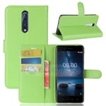 Nokia 8      Pu Wallet Case    [Green]