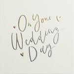 Gold Love Hearts On Your Wedding Day Card - Congratulations Greeting Card