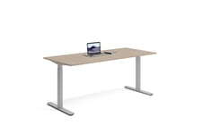 Wulff Höj och sänkbart skrivbord 180x80cm Färg på stativ: Silvergrå - bordsskiva: Ask