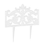 Relaxdays 10022969_49 Bordure de jardin fonte de fer clôture métal piquet antiquités HxlxP: 37 x 36 x 2 cm, blanc, Weiß