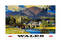 Wee Blue Coo Travel Transport Wales British Railways New Wall Art Print