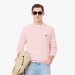 Lacoste Pull coton uni col rond Taille 4XL Rose Pale