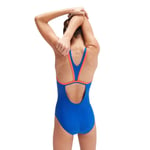 Speedo Hyperboom Placement Flyback Swimsuit Blå 7-8 Years Flicka