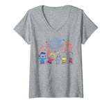 Womens Peanuts - Snoopy Charlie Brown Linus Lucy Sally Fireworks V-Neck T-Shirt