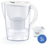 Carafe filtrante Brita Marella Blanche + Pack de 4 filtres à eau Brita Maxtra Pro Expert Anti-tartre