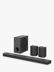 LG S95QR Bluetooth Wi-Fi Soundbar with Meridian Technology, High Resolution Audio, Dolby Atmos, DTS:X, Wireless Subwoofer & Rear Speakers, Dark Steel