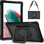 Coque Pour Samsung Galaxy Tab A8 10.5 Pouces, Housse De Protection Robuste Portable Antichoc Avec Support Pivotant À 360° Pour Samsung Tablette A8 10.5"" Avec Bandoulière Cover Case[Coq102479]