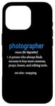 iPhone 16 Pro Funny Photographer Definition Photography Snapshots Case