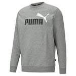 PUMA Ess+ 2 Col Big Logo Sweat-Shirt pour Homme, Homme, Maillot de survêtement, 586762-03, Gris Moyen chiné, S