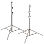 Neewer 2 Pieces Light Stand Kit, 102 inches/260 centimeters Stainless Steel Heavy Duty with 1/4-inch to 3/8-inch Universal Adapter for Studio Softbox, Monolight and Other Photographic Equipment