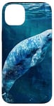 Coque pour iPhone 14 Plus Save The Manatee Crystal River FL Bleu abstrait rayé