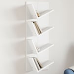 Maisonchic - Bibliothèque, Etagère à livres, Meuble de Rangement murale 4 niveaux blanc 33x16x90 cm