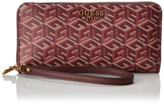 GUESS Laurel, Accessoire de Voyage-Portefeuille Femme, Merlot Logo, Portafoglio da 2-21-10cm