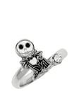 Disney Nightmare Before Christmas White &amp; Black Silver Plated Clear Stone Ring, Multi, Size Xl, Women