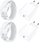 Chargeur Rapide Samsung 45w, 2 Pack Chargeur Usb C Avec Câble De Charge De 2m, Chargeur Ultra Rapide Pour Samsung Galaxy S24 Ultra/S24/S23/S22/S21/S20/S10/S9/S8/A55/A54, Pr Secteur Usb C Ada[L3739]