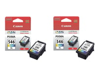 2x Original Canon CL546XL Colour Ink Cartridge For PIXMA TS3350 Printer - Boxed