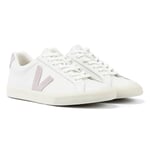 Veja Esplar Leather WoMens White/Pink Trainers - Size UK 6