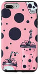 Coque pour iPhone 7 Plus/8 Plus Squelette à thé classique à pois Kawaii Grim Reaper Rose