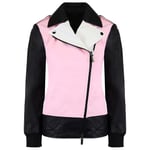 Armani Exchange Leather Womens Black/Pink Jacket - Black/White Viscose - Size Small