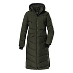 killtec Manteau d'hiver à capuche aspect duvet pour femme, Olive foncé, 56