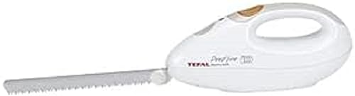 Tefal Couteau de cuisine électrique, Puissance 100 W, Jeu de couteau en acier inoxydable, Bouton d'extraction des lames, Témoin lumineux de mise sous tension, Prep’Line blanc 852331