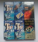 6 vhs Tapes 240 + 180 minutes Fuji, TDK, Mr Video, BASF