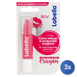 3x Labello Lip Balm Le Crayon Colored Hot Pink 85085