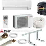 Mitsubishi avec kit d'installation 5 mètres – Mono-split 12000 btu – 3.5 kw MSZ-HR35VF MUZ-HR35VF, a++, climatiseur reversible mural split fixe