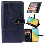 Motorola Moto G30 Premium Leather Wallet Case [Card Slots] [Kickstand] [Magnetic Buckle] Flip Folio Cover for Motorola Moto G30 Smartphone(Dark blue)