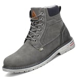 Mishansha Bottines Homme Chaussures de Neige Femme Botte Hiver Chaude Boots Hiver Fourrées Chaussure Hiver Gris 56,GR.40