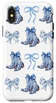 Coque pour iPhone X/XS T-shirt tendance bleu coquette cowgirl pour femmes et filles