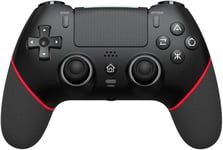 Manette Pour Ps4 Avec Turbo Macro Programming, 2024 Nouvelle Manette Hall Effect Joystick Sensible Non Dérive, Manette 1000mah Batterie Pour P4/ Pro/Slim Avec Haut-Parleur Audio Jack(Rouge)