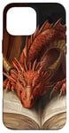 iPhone 16 Pro Max Aesthetic Gothic Red Dragon Reading Book Painting Bookish Case