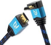 0,5M Câble Hdmi 2.0B 4K 60Hz, Coudé 270 Degrés Cordon, Ultra Hd High Speed 18Gbps Par Ethernet, Supporte Hdr, 3D, Arc, Ps4, Xbox, Projecteur, Lecteur Blu-Ray