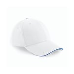 Beechfield Athleisure 6 Panel Cap - keps - White/Bright Royal - One Size