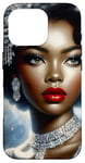 iPhone 16 Pro Glamorous Black Woman In Silver Art With Vintage Style Case