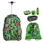 St.Right Minecraft Sac À Dos Trolley École Grand Étui Sac À Goûter