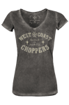 West Coast Choppers Go Fast V-hals T-shirt Dam Svart""