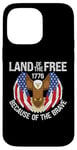 Coque pour iPhone 14 Pro Max USA Eagle Land of the Free à cause du courageux 4 juillet