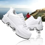 Patins À roulettes Enfant Rollers en Ligne Déformation Patins Quatre Roues Classiques Chaussures À roulettes pour Homme Voyage Confortable