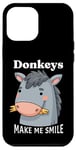 iPhone 15 Plus Donkeys Make Me Smile Donkey Lover Cute Farm Animals Case